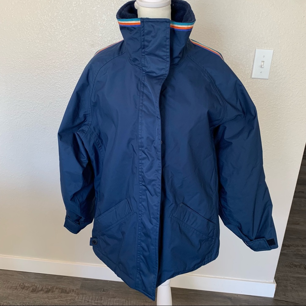Kemper blue and rainbow snow jacket size medium